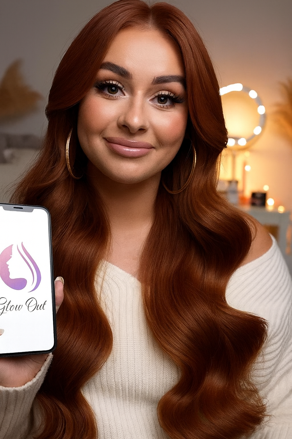 GlowOut Ambassador with phone